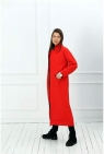 Raudonas ilgas paltas/užmestukas
